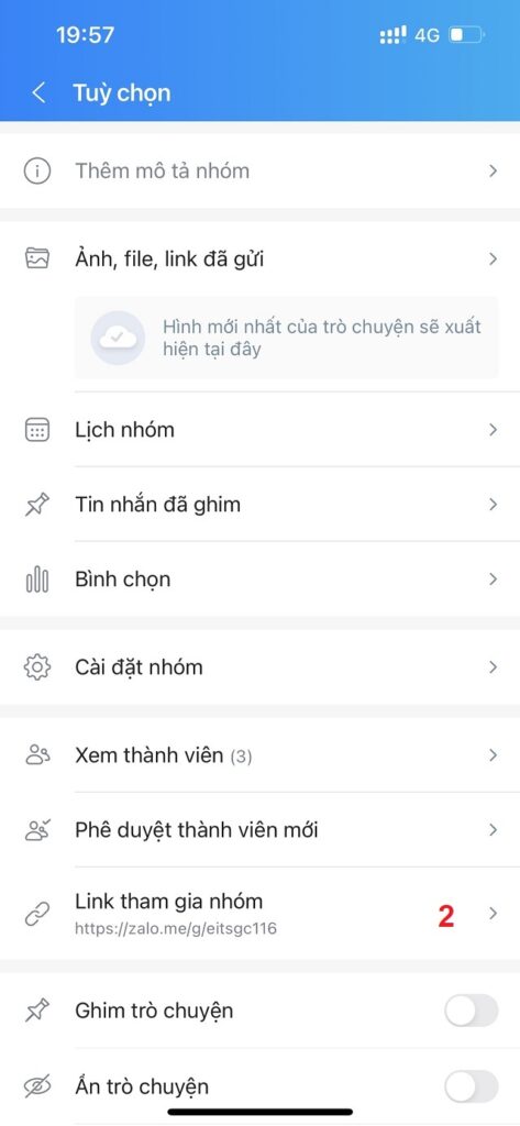 Hướng dẫn lấy link nhóm chat trên Zalo bằng điện thoại