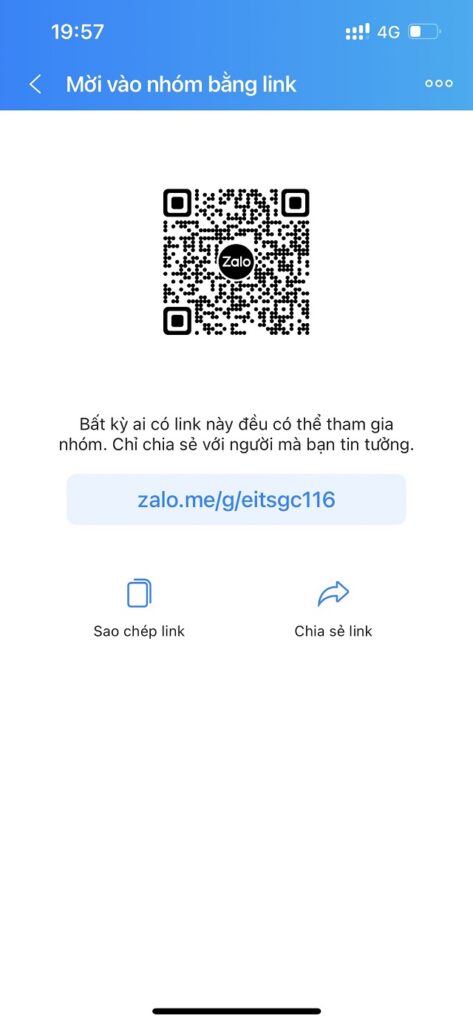 Cách lấy link nhóm chat Zalo trên điện thoại