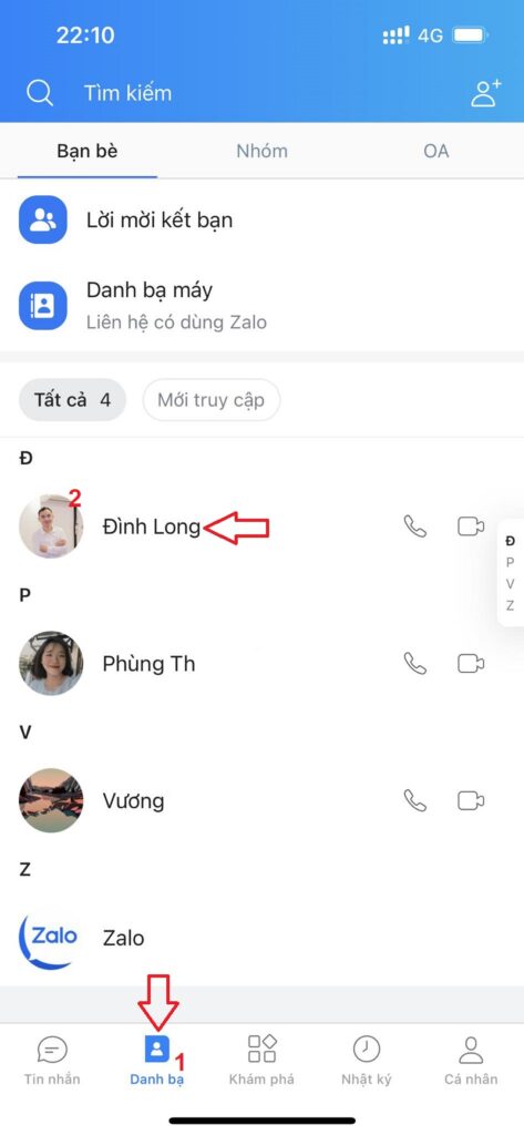 Chia sẻ danh bạ Zalo trên điện thoại
