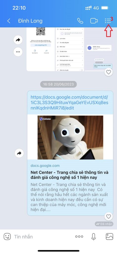 Chia sẻ danh thiếp Zalo trên điện thoại