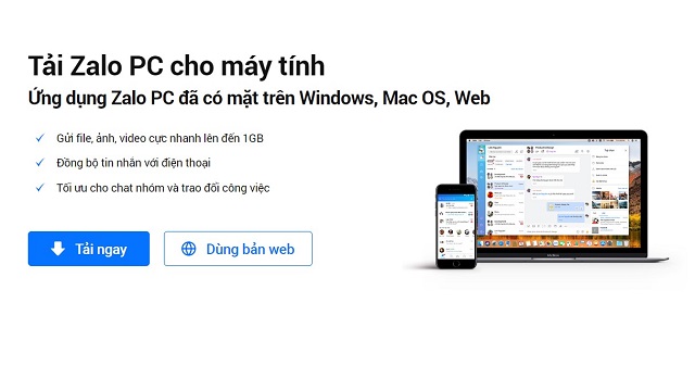 Tải Zalo cho máy tính