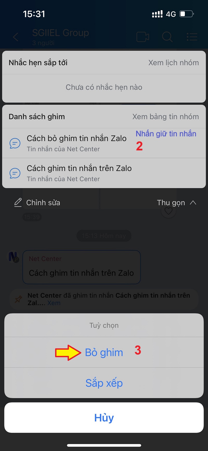 Hướng dẫn cách bỏ ghim tin nhắn Zalo trên điện thoại