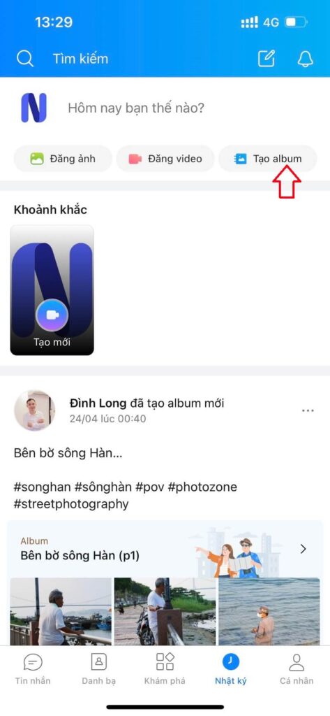 Hướng dẫn cách tạo album trên Zalo
