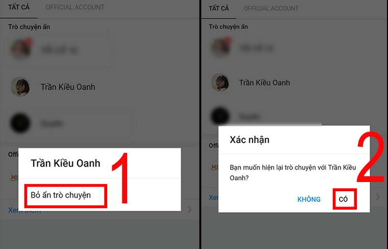 Cách mở tin nhắn ẩn Zalo trên điện thoại