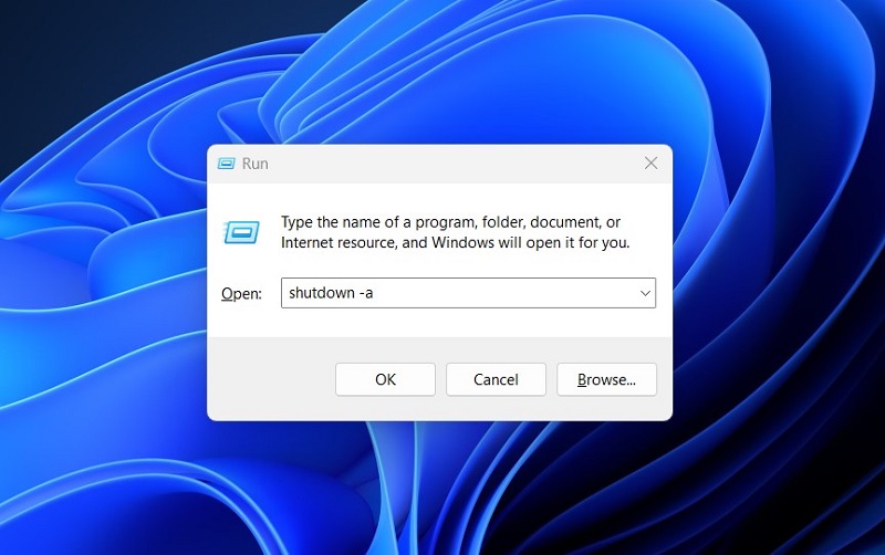 Hủy lệnh tắt máy tính Windows