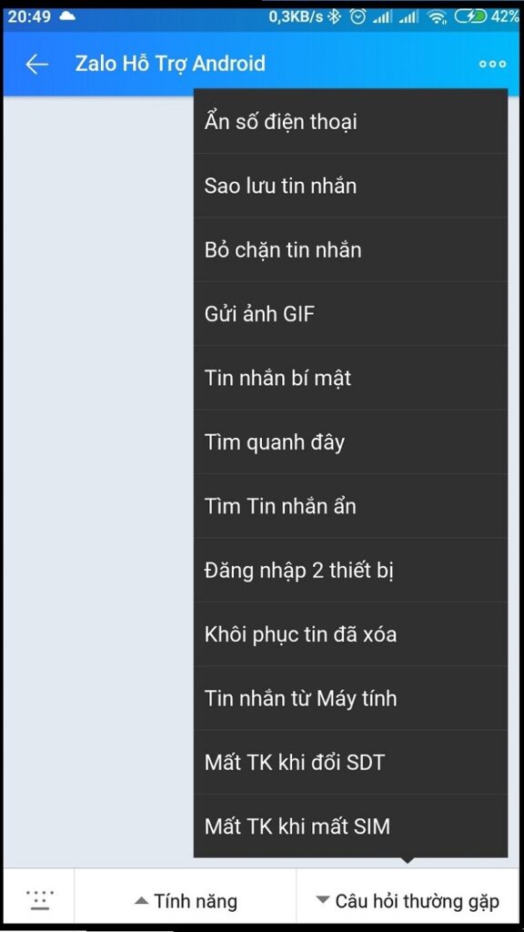 Nhắn tin với nhân viên hỗ trợ của Zalo