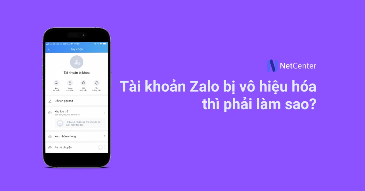 Tài khoản Zalo bị vô hiệu hóa thì phải làm sao